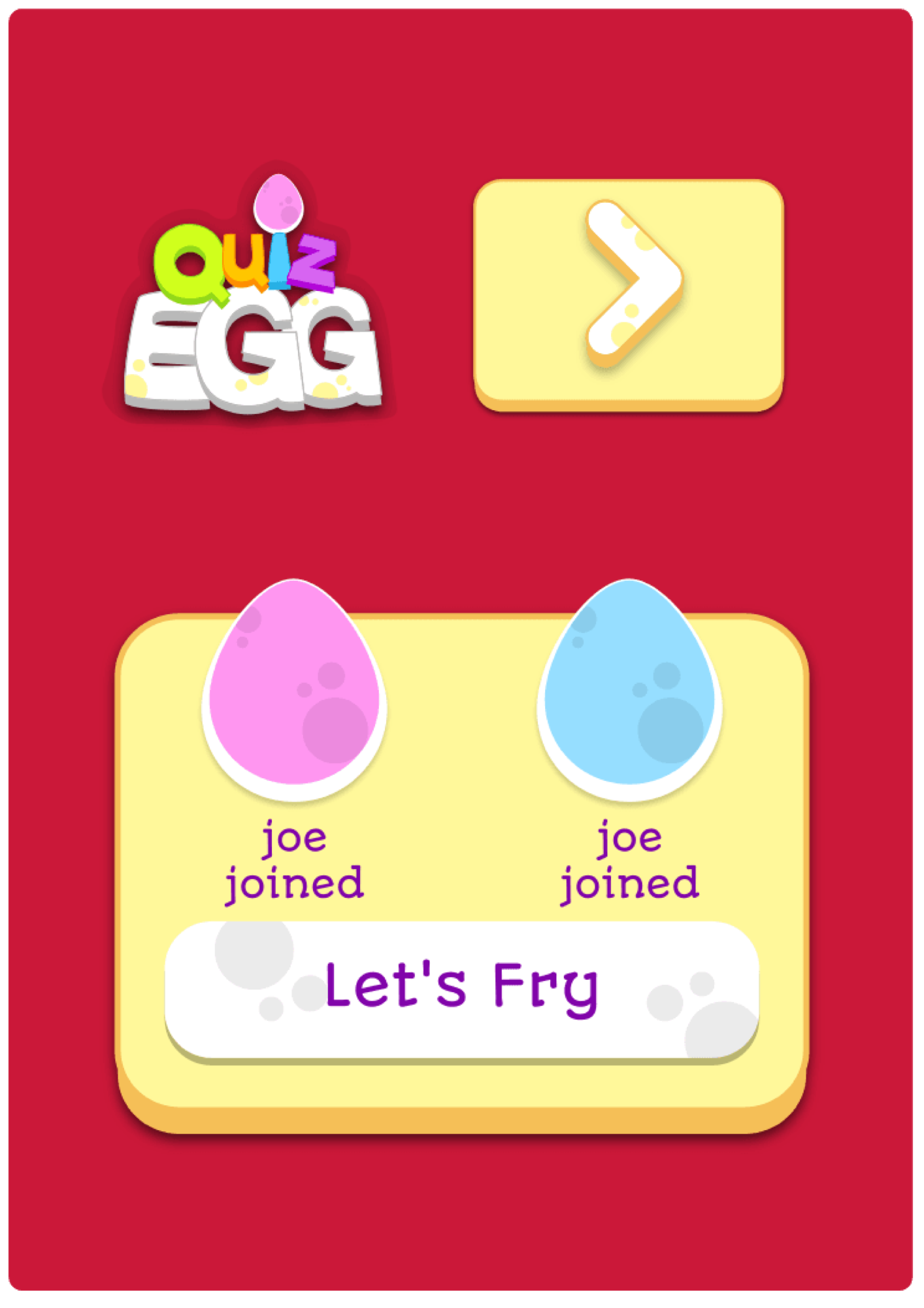 Quiz Egg Screen 2